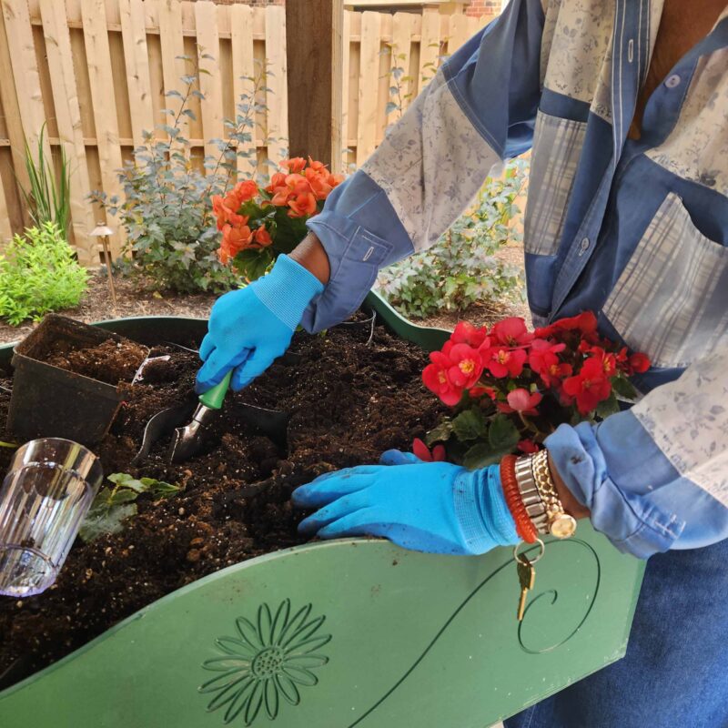 Bobbie gardening